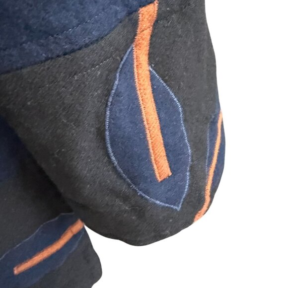 Deborah Murphy Long Sleeve Button Front Jacket Women's Blue Black Winter Chic - Picture 7 of 10